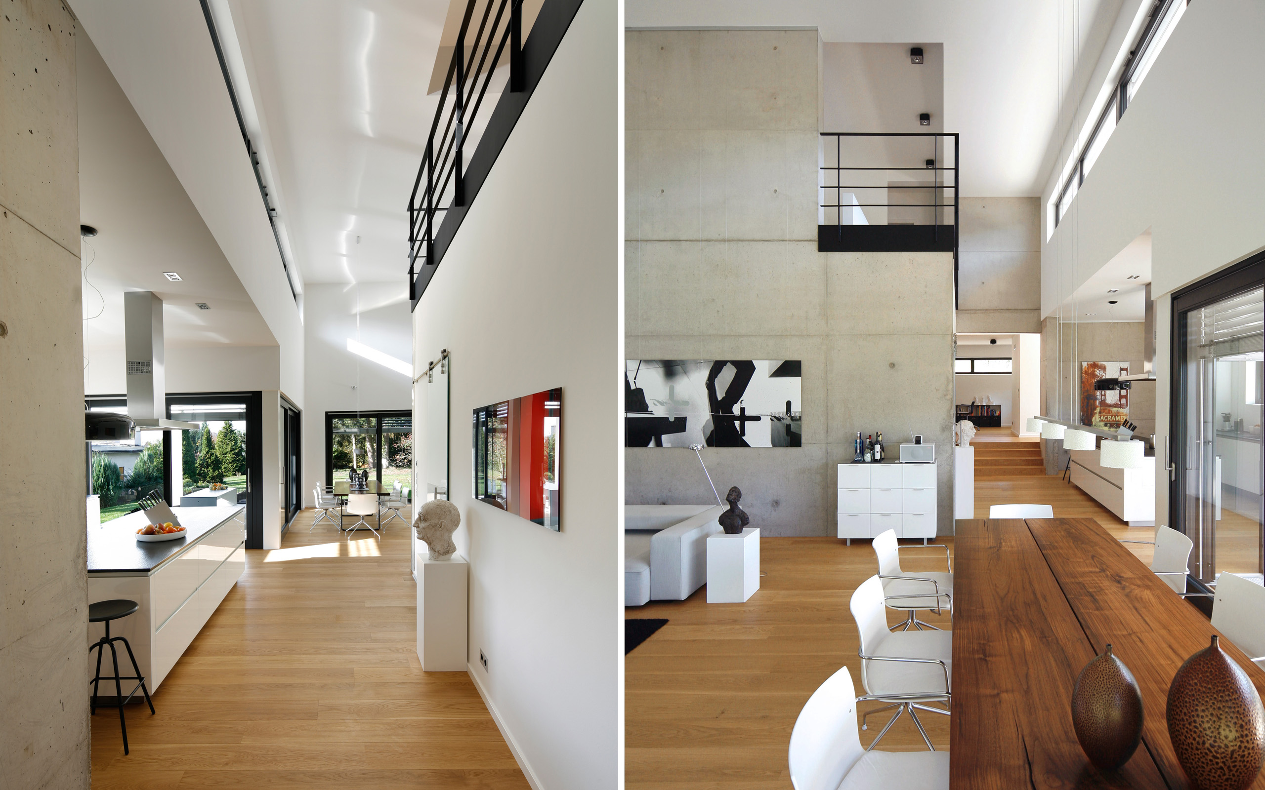 Leben mit Kunst – Wohnraum mit Galerie, Sichtbeton und Kunstobjekten